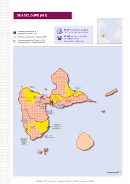 Guadeloupe (971) : atlas des quartiers prioritaires de la politique de la ville 2022