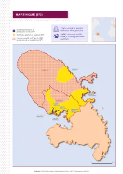 Martinique (972) : atlas des quartiers prioritaires de la politique de la ville 2022