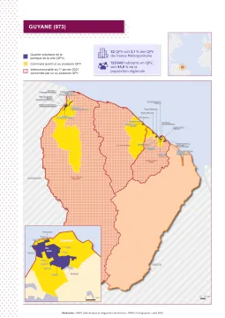 Guyane (973) : atlas des quartiers prioritaires de la politique de la ville 2022