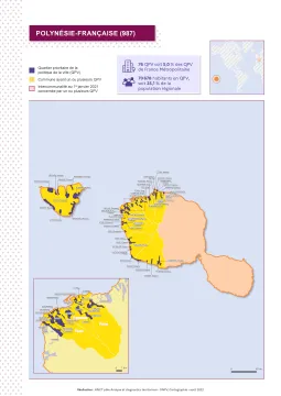 Polyn&eacute;sie fran&ccedil;aise (987) : atlas des quartiers prioritaires de la politique de la ville 2022