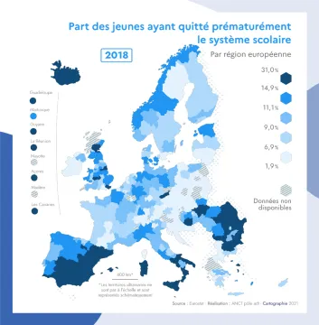 Part des jeunes ayant quitt&eacute; pr&eacute;matur&eacute;ment le syst&egrave;me scolaire