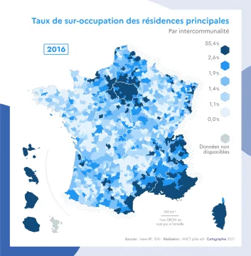 Taux de sur-occupation des r&eacute;sidences principales