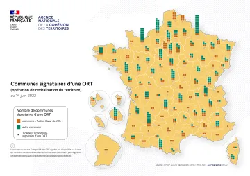 Communes signataires d'une ORT (op&eacute;ration de revitalisation du territoire) (format A4 paysage)