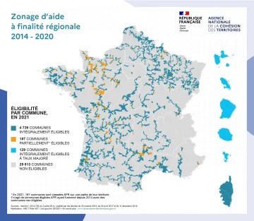 Zonage d'aide &agrave; finalit&eacute; r&eacute;gionale 2014-2020