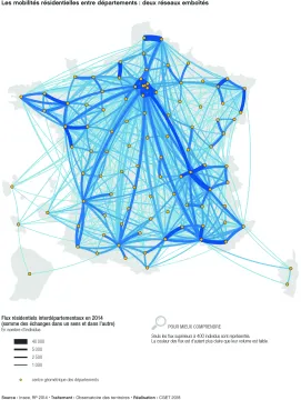 Flux r&eacute;sidentiels interd&eacute;partementaux en 2014
