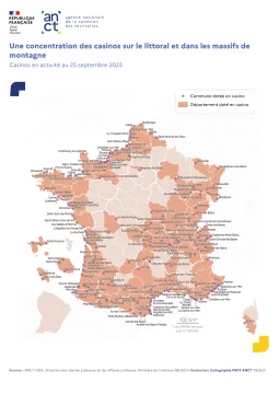 Une concentration des casinos sur le littoral et dans les massifs de montagne