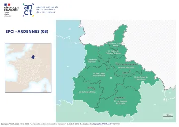 Carte d&eacute;partementale des EPCI en 2023 : Ardennes