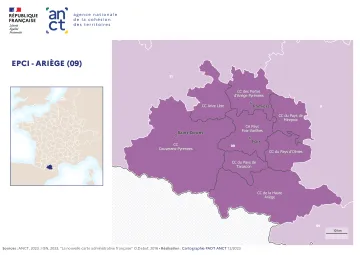 Carte d&eacute;partementale des EPCI en 2023 : Ari&egrave;ge