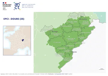 Carte d&eacute;partementale des EPCI en 2023 : Doubs