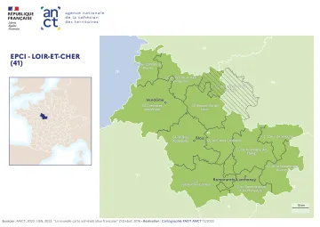 Carte d&eacute;partementale des EPCI en 2023 : Loir-et-Cher