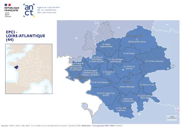 Carte d&eacute;partementale des EPCI en 2023 : Loire-Atlantique