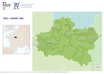 Carte d&eacute;partementale des EPCI en 2023 : Loiret