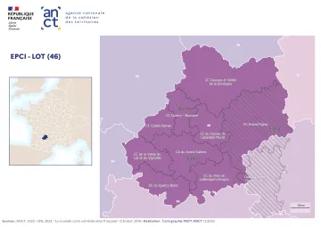 Carte d&eacute;partementale des EPCI en 2023 : Lot