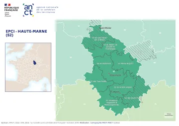 Carte d&eacute;partementale des EPCI en 2023 : Haute-Marne