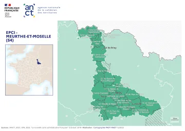 Carte d&eacute;partementale des EPCI en 2023 : Meurthe-et-Moselle