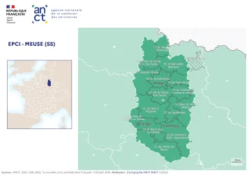 Carte d&eacute;partementale des EPCI en 2023 : Meuse