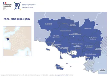 Carte d&eacute;partementale des EPCI en 2023 : Morbihan