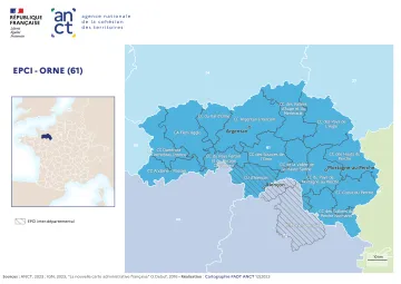 Carte d&eacute;partementale des EPCI en 2023 : Orne
