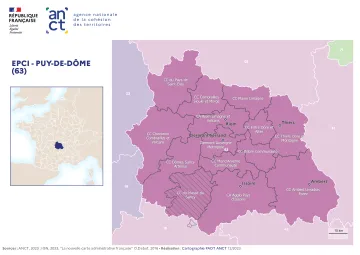 Carte d&eacute;partementale des EPCI en 2023 : Puy-de-D&ocirc;me
