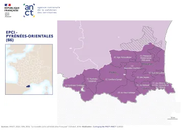 Carte d&eacute;partementale des EPCI en 2023 : Pyr&eacute;n&eacute;es-Orientales