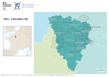 Carte d&eacute;partementale des EPCI en 2023 : Yvelines