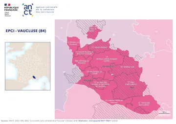 Carte d&eacute;partementale des EPCI en 2023 : Vaucluse