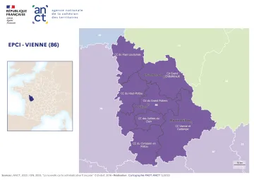 Carte d&eacute;partementale des EPCI en 2023 : Vienne