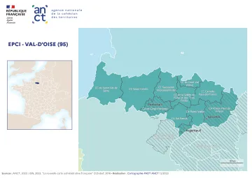 Carte d&eacute;partementale des EPCI en 2023 : Val-d'Oise