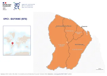 Carte d&eacute;partementale des EPCI en 2023 : Guyane