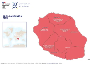Carte d&eacute;partementale des EPCI en 2023 : La R&eacute;union