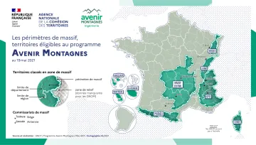 Les p&eacute;rim&egrave;tres de massif, territoires &eacute;ligibles au programme Avenir Montagnes - format 16/9