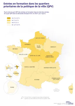 Entr&eacute;es en formation dans les quartiers prioritaires de la politique de la ville (QPV)