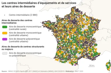Les centres interm&eacute;diaires d'&eacute;quipements et de services et de leurs aires de desserte