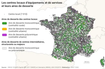 Les centres locaux d'&eacute;quipements et de services et leurs aires de desserte