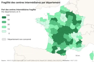 Fragilit&eacute; des centres interm&eacute;diaires par d&eacute;partement