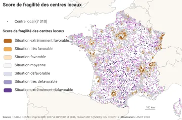 Score de fragilit&eacute; des centres locaux