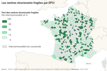 Les centres structurants fragiles par EPCI