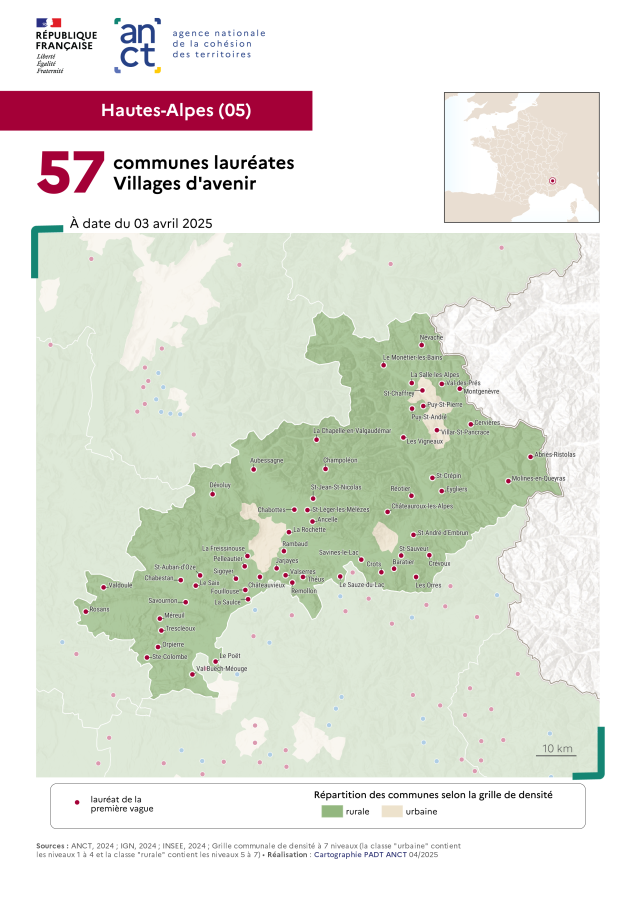 Communes labellis&eacute;es Villages d'avenir : Hautes-Alpes