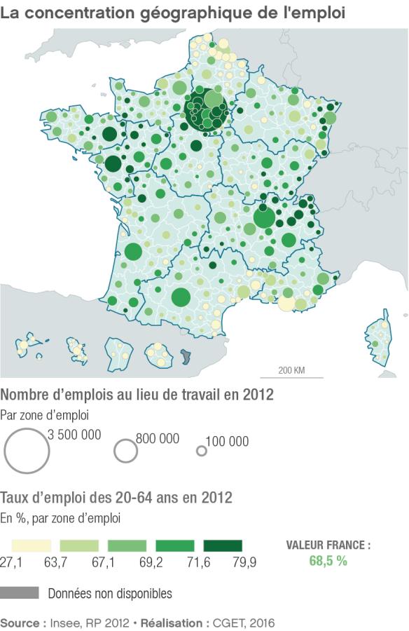 La concentration g&eacute;ographique de l'emploi