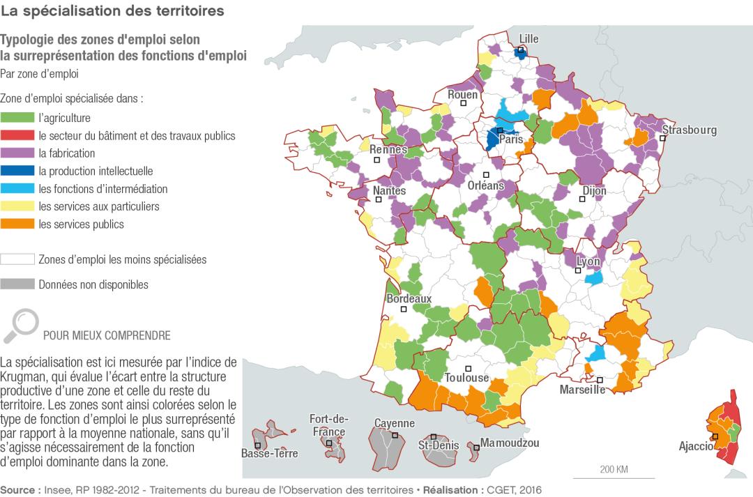 La sp&eacute;cialisation des territoires