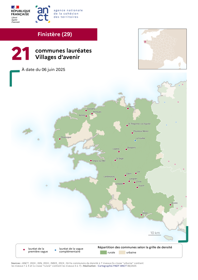 Communes labellis&eacute;es Villages d'avenir : Finist&egrave;re
