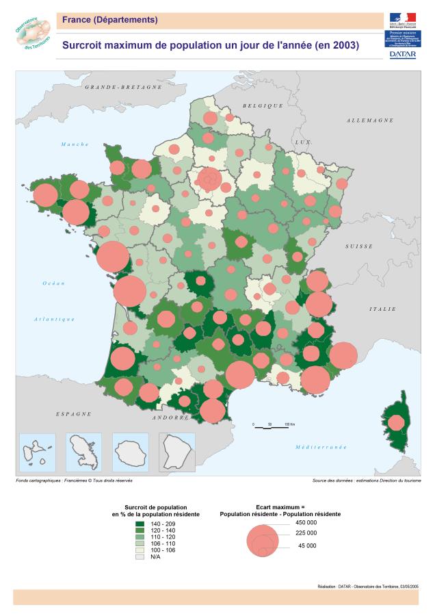 Surcroit maximum de population un jour de l'ann&eacute;e
