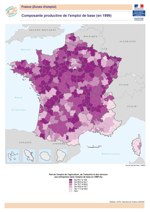 Composante productive de l'emploi de base