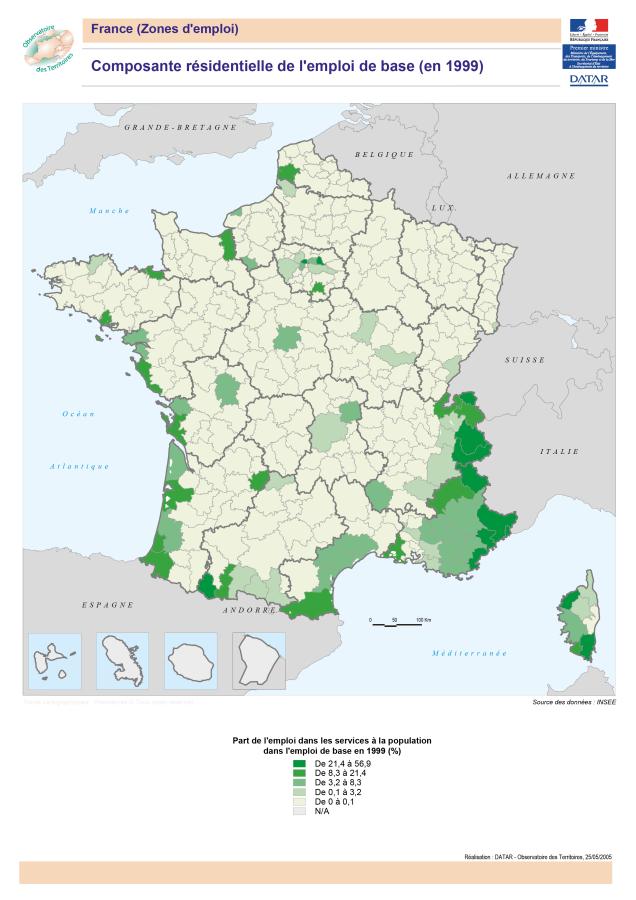 Composante r&eacute;sidentielle de l'emploi de base