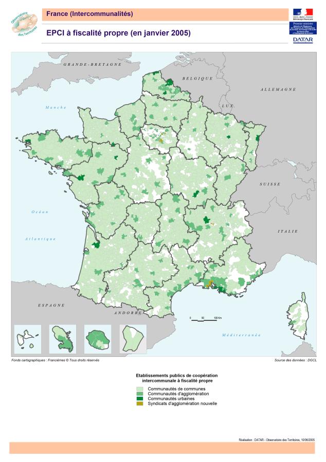 EPCI &agrave; fiscalit&eacute; propre, 2005