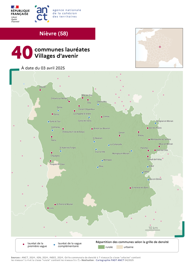 Communes labellis&eacute;es Villages d'avenir : Ni&egrave;vre
