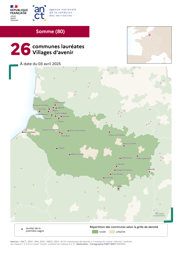 Communes labellis&eacute;es Villages d'avenir : Somme