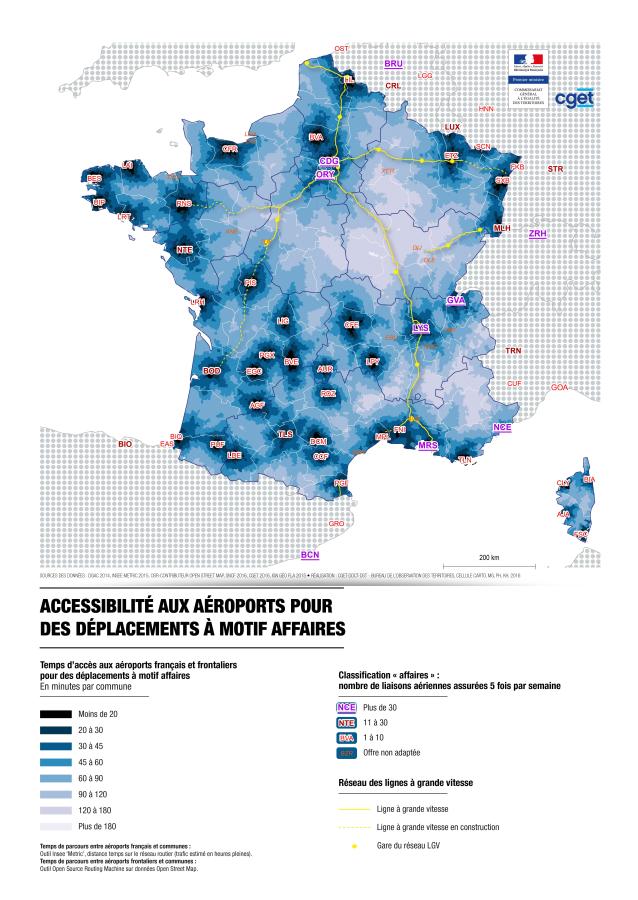 Accessibilit&eacute; aux a&eacute;roports pour des d&eacute;placements &agrave; motif affaires