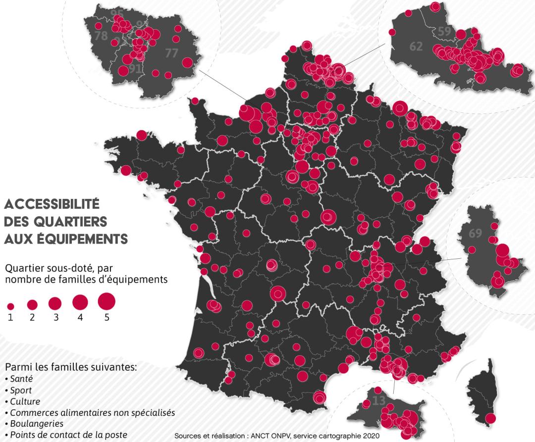 Accessibilit&eacute; des quartiers aux &eacute;quipements