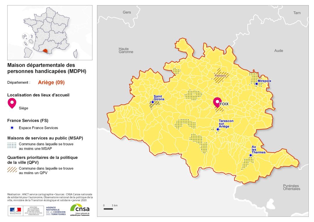Atlas des maisons d&eacute;partementales des personnes handicap&eacute;es et des maisons d&eacute;partementales de l'autonomie : Ari&egrave;ge